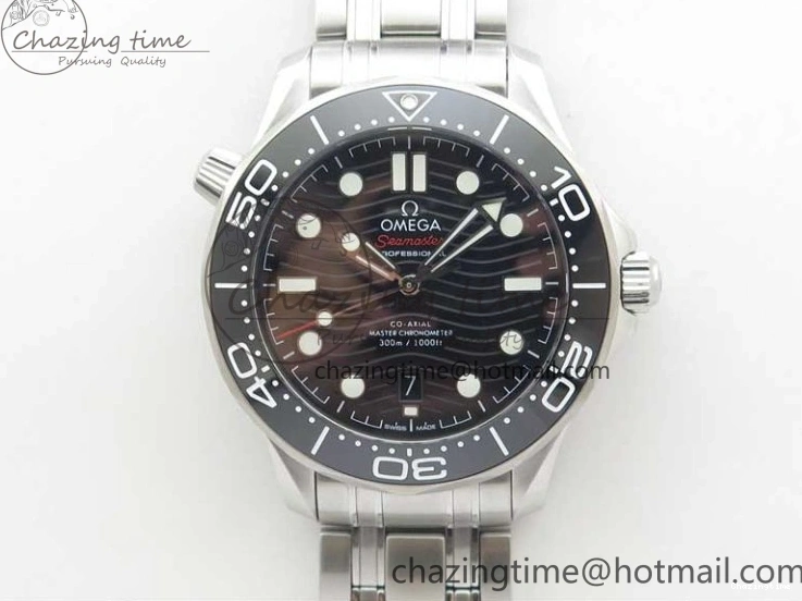 0502 EasyCare Seamaster Diver 300M ORF 1:1 Best Edition Black Ceramic Black Dial on SS Bracelet A 7870